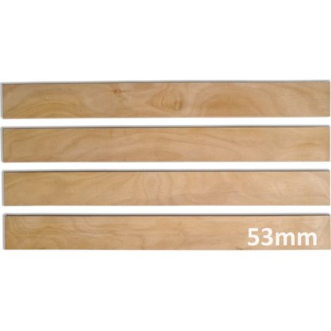 Lot de 4 Lattes 66 cm 660mm Largeur 53mm épaisseur 8mm bois hêtre durable  Sommier lit canapé clic clac bz  7 plis rechange renfort résistant soutien matelas SCM Créations® (1/5)