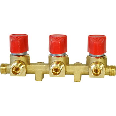 Favex – Robinet gaz camping basse pression Butane/Propane – 3 voies – M14x1.5-6g – Ouverture ¼ de tour – Fermeture ¼ de tour