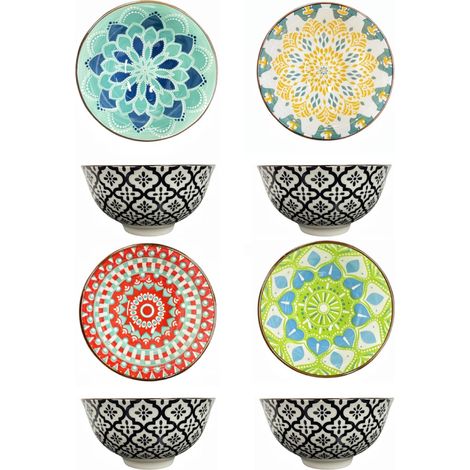 Bol en céramique bohème 11,7 cm – coloré et élégant