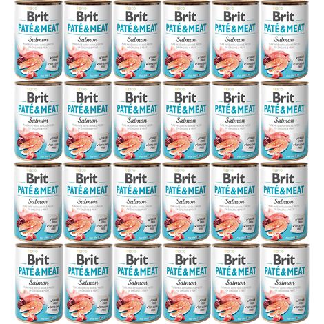 BRIT Paté & Meat Salmon - comida húmeda para perros - 24 x 400 g