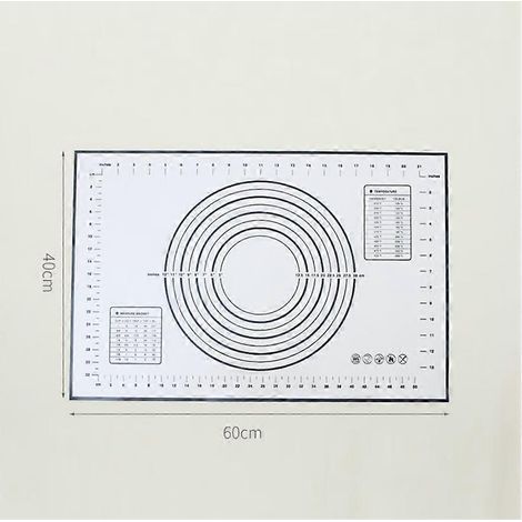 Tapis de cuisson antiadhésif en silicone avec dimensions - 60 x 40 cm (noir) (1/5)
