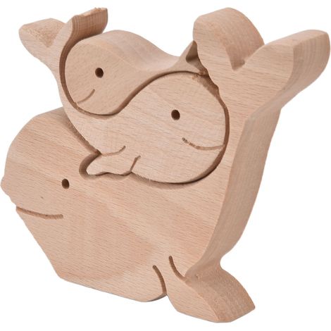 Lot en bois massif animaux lapin famille éléphant cœur décoration table pour fête des mères B11 (1/5)
