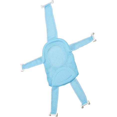 Babybadewannensitzauflage, Babybadewannenstützmatte aus Netzgewebe, weiches Kissen, verstellbare Länge, blau (1/5)