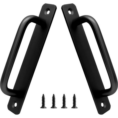 Set mit 2 Schiebetürgriffen aus Aluminiumlegierung, 128 mm Lochabstand, für Küche, Schrank, Badezimmer, Küchenschrank, 15 cm Länge (schwarz)
