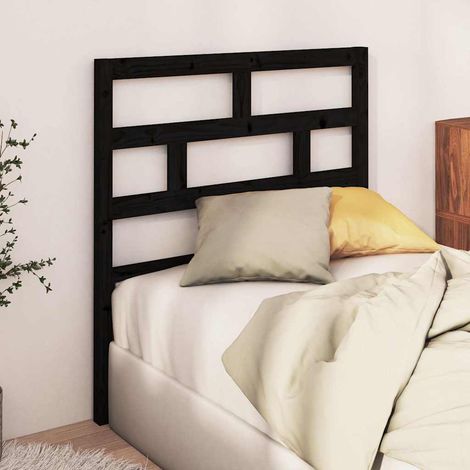 vidaXL Cabecero de cama madera maciza de pino negro 81x4x100 cm (1/5)