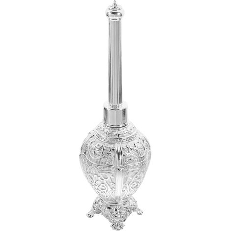 Bouteille d'eau Bénite Chrétienne en Verre et Alliage de Zinc Petite Bouteille Décorative Argentée Récipient Catholique pour Voyage et Fêtes Religieuses Flacon Portable pour (1/5)