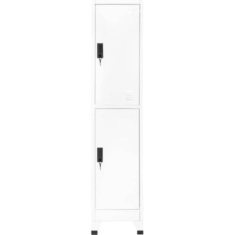 Maison Exclusive - Armadietto con Serratura Bianco 38x45x180 cm in Acciaio (1/5)