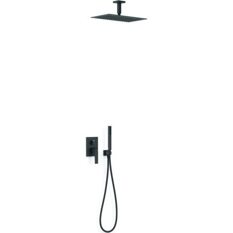 Kit mitigeur encastré 2 voies Rapid‑box pour douche Slim Noir mat - TRES 20238003NM