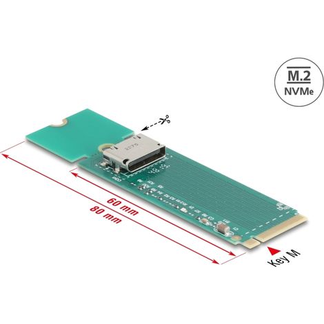 Delock M.2 Tecla M a 1 x OCuLink SFF-8612 Convertidor