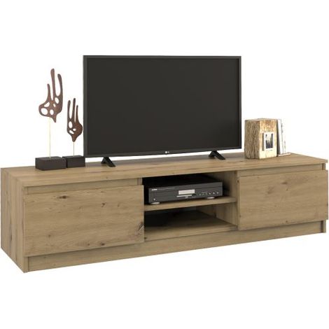 TIVOLI Contemporary TV stand 40x140x36 living room 2 niches 2 doors Modern storage for TV/audio/video/gaming equipment (1/4)