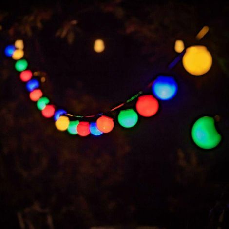 LED Guirlande lumineuse multicolores de 6 m avec 40 balles pour intérieur extérieur Décoration pour Guinguettes, Fêtes, Anniversaire, Mariages (1/5)