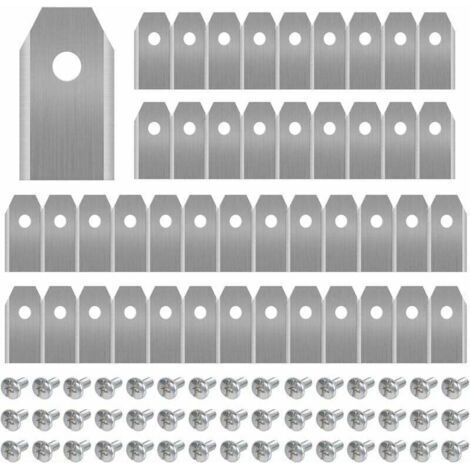 Lame de tondeuse,45 x Lames de Couteau en Titane pour Toutes Les Tondeuses Robotiques Husqvarn/Automower/ Yardforce/Gardena(3g-0.75mm) Avec 45 Vis, Lames de Rechange pour Modèles 105,310,315,,TRIMEC (1/5)