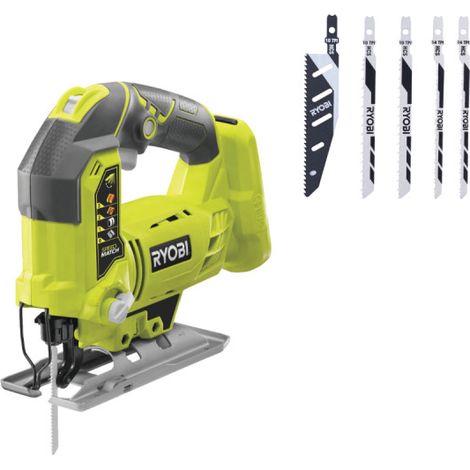 Pack RYOBI - Scie sauteuse pendulaire R18JS-0 - 18 V One+ - Sans batterie ni chargeur - Pack RYOBI de 5 lames - RAK05JSBFC - 100mm (1/5)