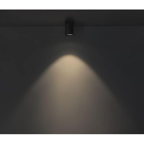 Spot LED en Saillie Plafond 7W 3000K Blanc chaud IP65 Etanche Ronde Plafonnier Luminaire pour Exterieur Interieur Salle de Bain Salon Couloir Chambre, Aluminium, Gris foncé (1/5)