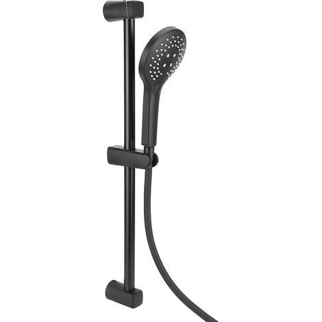 Shower Set, Rain Shower System Set with Hand Shower, Bathroom Shower Faucet, Adjustable Slide Bar Shower Head (Matte Black)-Karteo (1/5)