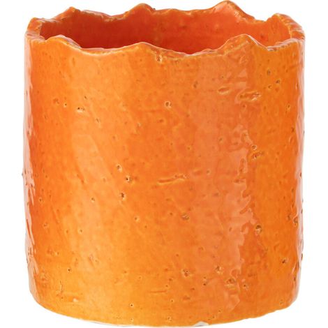 Cache pot fiesta orange en céramique 15 cm (1/2)