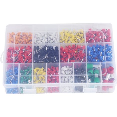 2120pcs Wire Copper Crimp Connector Insulated End Terminal 22AWG-5AWG