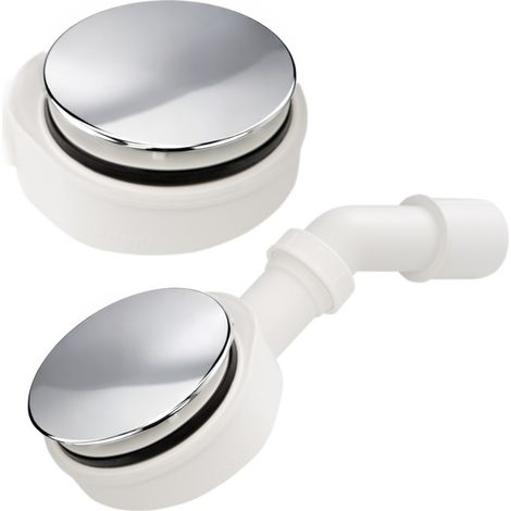 Siphon de douche bas 90 mm TADYCH chromé, autonettoyant, avec coude