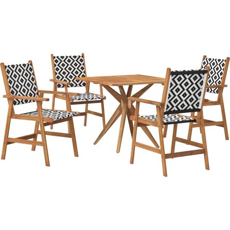 Juego de comedor de jardín 5 piezas madera maciza de acacia vidaXL (1/5)