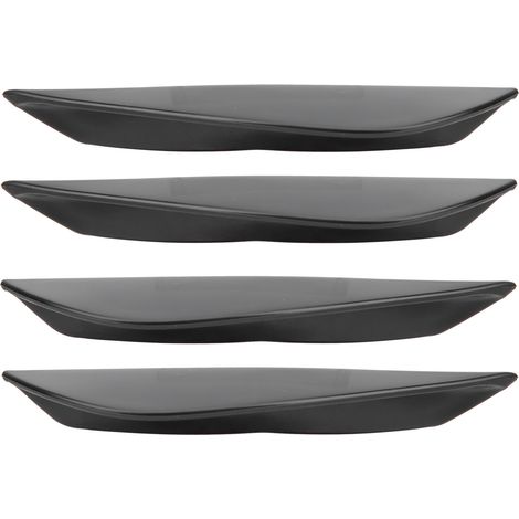 Lot de 4 diffuseurs universels en PVC noir brillant, lèvre de spoiler de pare-chocs avant à coller (1/5)