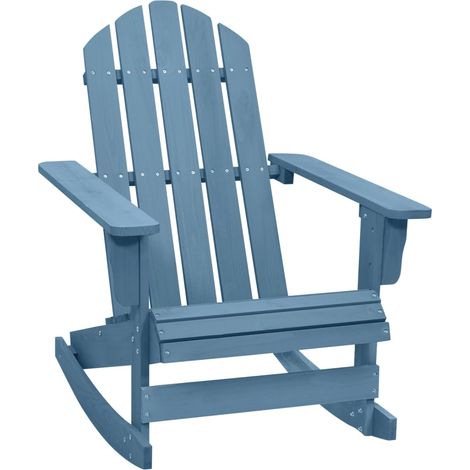 Chaise à bascule de jardin Adirondack Bois de sapin massif Bleu (1/5)