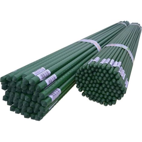 50 - Tuteur Pour Plantes - Piquet En Métal - Support Pour Tomates Et Fleurs - Résistant Aux Intempéries - Vert - 180x1,6cm (1/5)