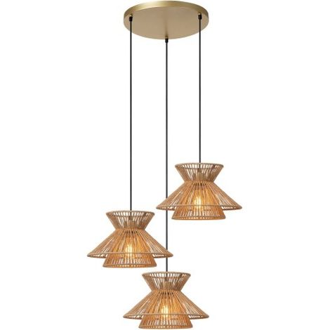 Lampada a sospensione boho tripla TASMAN E27 Lucide