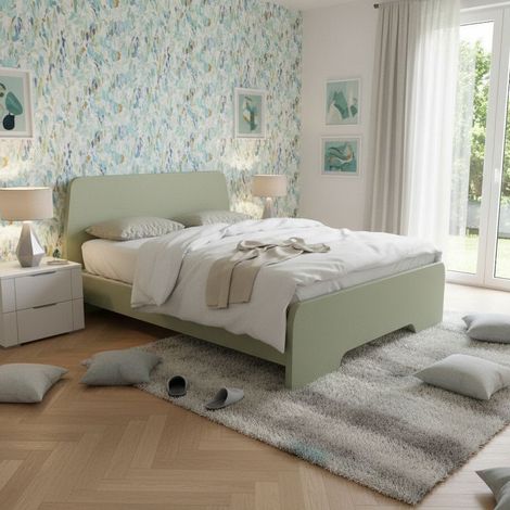 Letto matrimoniale 160x200 con testata sagomata - Dormiose - Salvia
