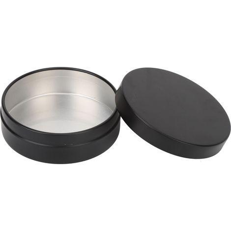 Pot rond aluminium noir x6, étanche et inodore, léger et portable, conteneur cosmétique de voyage, boîte de rangement robuste (1/5)