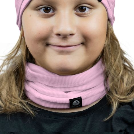 Sciarpa tubolare per bambini, rosa Sciarpa in cotone 1W M01, rosa 40/46 (1/4)