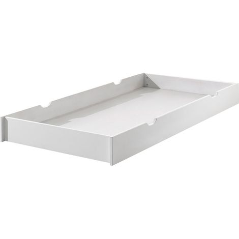 Tiroir de lit 90x190 cm pin massif laqué blanc Erik (1/2)