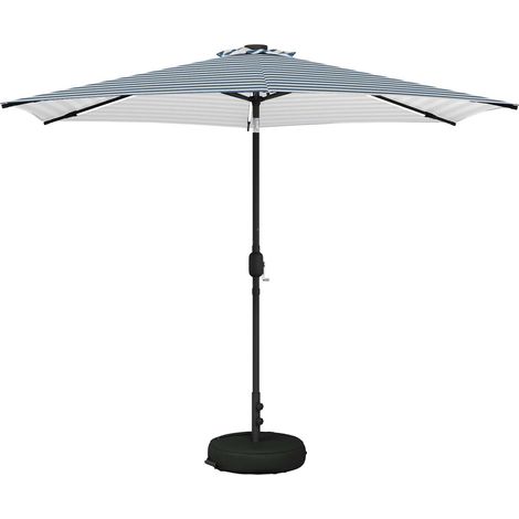 Garden Parasol with LED Lights and Base 300 x 300 cm Polyester vidaXL