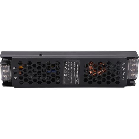 Adaptateur LED 12V 200W, transformateur à tension constante AC170-260V, alimentation pour bande lumineuse, convertisseur longue bande, bloc d'alimentation étanche. (1/5)