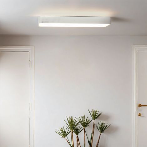 Deckenlampe Aluminium Weiß 2-flammig länglich 3000 K warmweiß 1700 lm Modern Deckenleuchte (1/5)