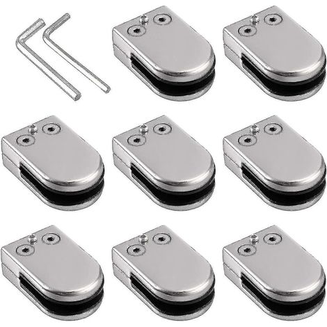 Lumana Lot de 8 pinces à verre, supports pour verre de 10 à 12 mm, pinces à verre en acier inoxydable