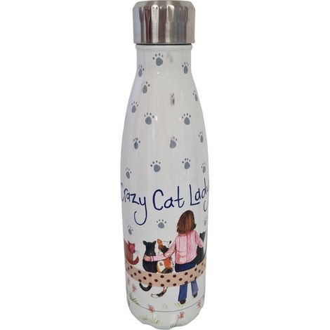 Bouteille isotherme en inox Crazy Cat Lady par Alex Clark (1/2)