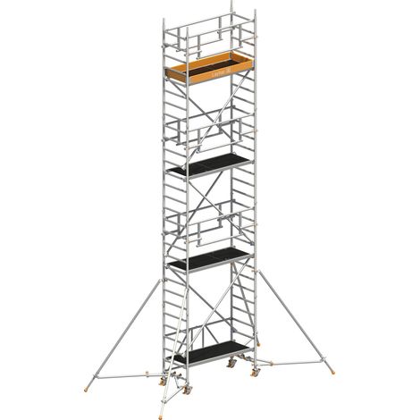 Layher Rollgerüst ZIFA P2 Safety Plus mit Doppelgeländer und ausziehbaren Gerüststützen 8,61m AH (1/3)