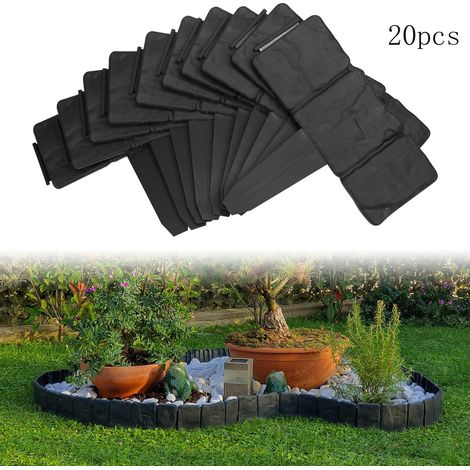 20 clôtures en plastique, bordures de jardin, clôtures de terrasse,imitation clôture de terrasse,pour décorer les terrasses et les allées,25 x 23 cm (1/5)