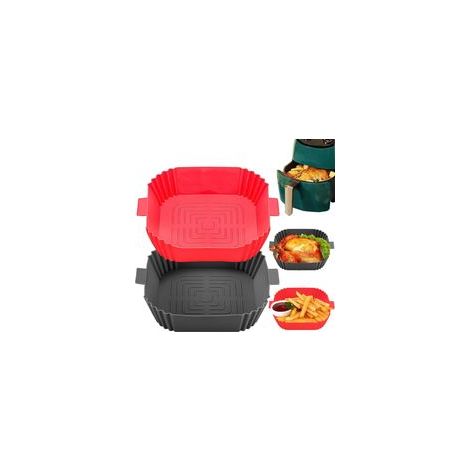 Air Fryer Accessoires moule en silicone-Plat pour Air Fryer Moule 20cm Réutilisable Panier Friteuse Accessoires 2 Pièces Poêle Antiadhésive Sans Huile Friteuses (1/5)