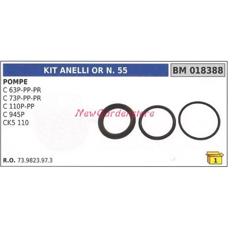 Kit de junta tórica o N.55 Bomba UNIVERSAL Bertolini C 63P PP PR 018388