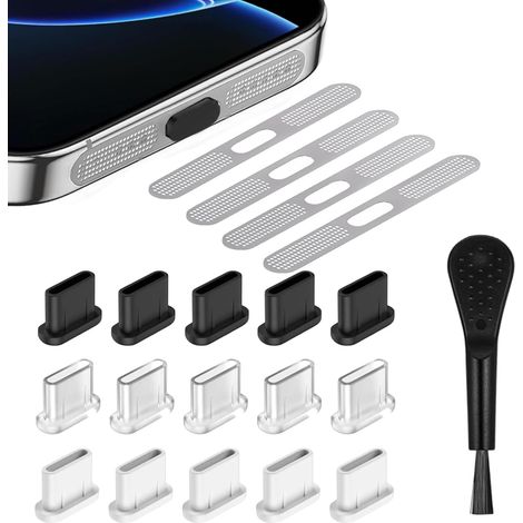 20 PCS Bouchons Anti-Poussière USB C, Protecteur de Port de Charge Type C, Applicable à la série iPhone 16/15,Port de type C pour la Plupart des Accessoires de Type C pour Téléphones Portables (1/5)