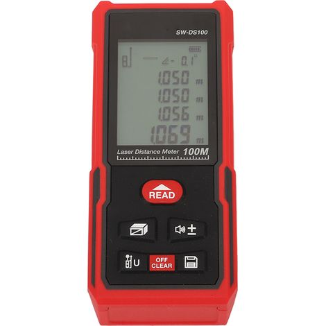 Tragbarer Laser-Entfernungsmesser, schnelle und präzise Messung, Infrarotbereich 630–670 nm, Reichweite 100 m / 328 Fuß (1/5)