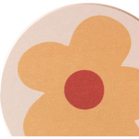 Dessous de verre en terre de diatomées, tapis absorbant, tapis rond en terre de diatomées à motif floral, dessous de verre isolant pour tasse à thé, 10 x 10 cm (1/5)