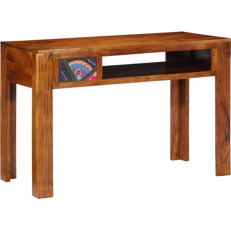 Bureau,Table de travail,Table d'étude avec tiroir Marron 110 x 50 x 73 cm Bois d'acacia massif CFW48785 (1/5)