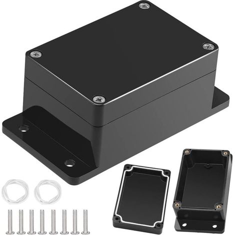 BEBUSINGOTO 2 STÜCKE Wasserdichte elektrische Anschlussdosen Schwarzes Kunststoffgehäuse für elektronische DIY-Kabelverbindungen Anschlussdose für Elektroprojekte