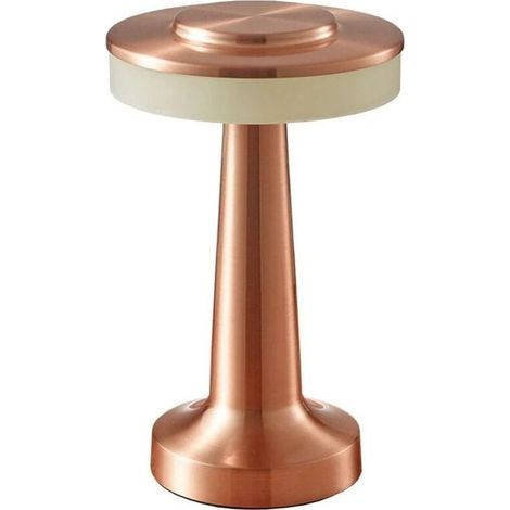 Lampe de Table LED Sans Fil Tactile, Bronze Rouge, 3 Températures de Couleur, Portable Rechargeable 2W, 12.5 x 12.5 x 20.5 cm (1/4)