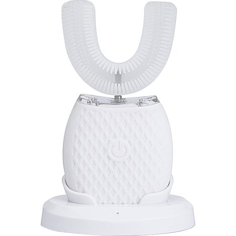 Irovami Brosse à dents électrique en forme de U pour adultes, sans fil, rechargeable, automatique, avec minuteur automatique de 30 secondes, étanche IPX7. (1/5)
