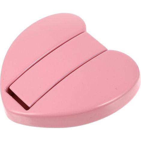 Gancio da parete pieghevole in alluminio rosa a forma di cuore, ideale per il bagno.