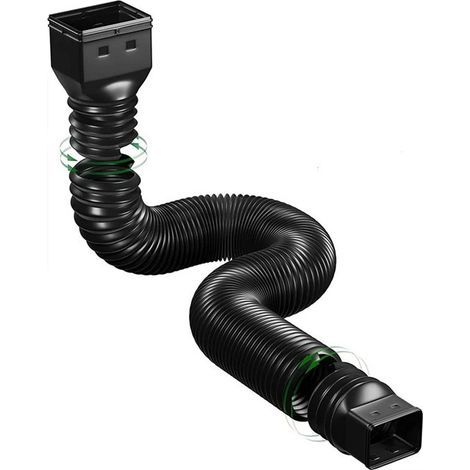 set di prolunghe flessibili per grondaia, prolunga per tubo di scarico, connettore per grondaia, drenaggio dell'acqua piovana, nero (1/4)