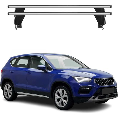 OMAC Dachträger Querträger Alu für Seat Ateca 2016-2020 Pre-FL – Abschließbar – T-Nut – City-Crash-getestet – Max. 50 kg Schwarz (1/5)
